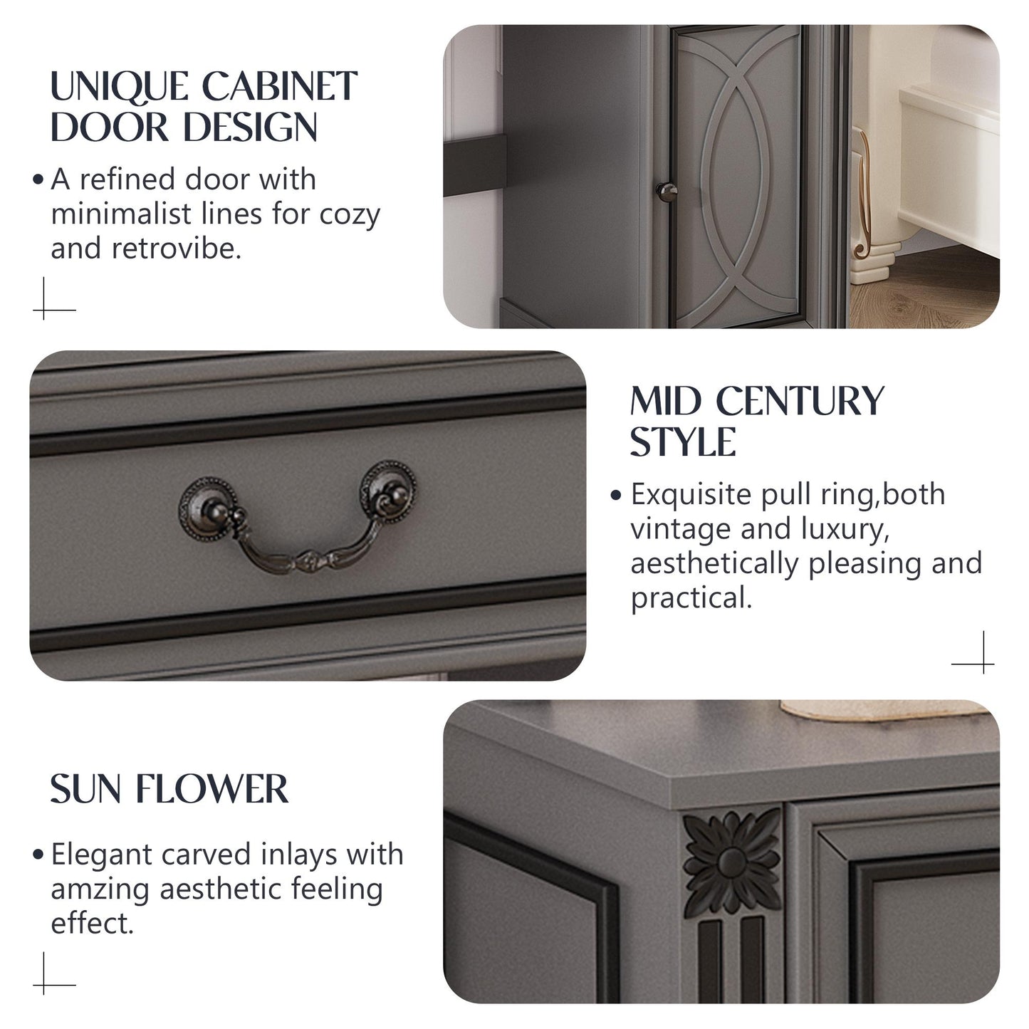Miu Makeup Vanity with charging station and 11 LED Lights, 3 Lighting Modes, Large Mirror, Retro Edition, Dressing Table for Bedroom