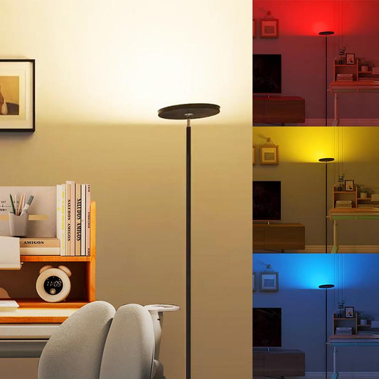 FULSUNT RGB Torchiere Floor Lamps for Living Room - LED Standing Lamp with Remote floor lamps, black  neon light, sunset lamps