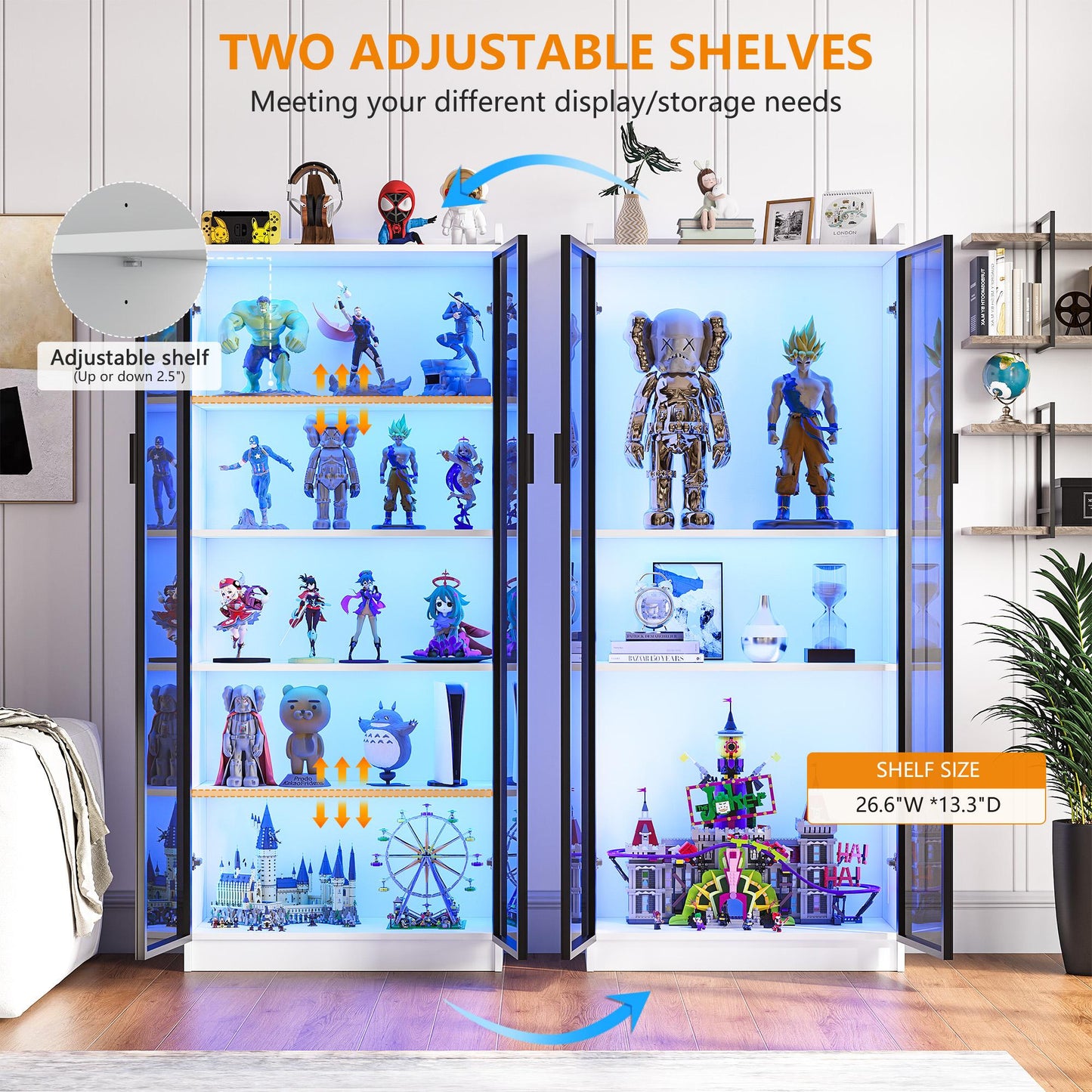 Miu Storage cabinet,Motion Sensor LED Wine Cabinet,3-color-light,Automatic induction light,Multiple cabinets,Easy to install,Acrylic material