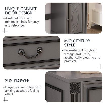 Miu Makeup Vanity with charging station and 11 LED Lights, 3 Lighting Modes, Large Mirror, Retro Edition, Dressing Table for Bedroom